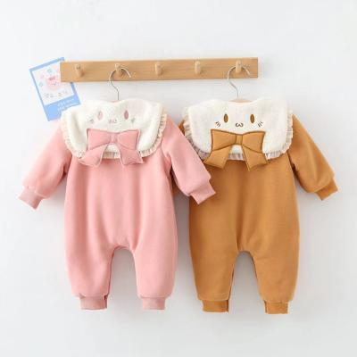 China Baby Girl Kids Bodysuit Romper Plus Thick Velvet Autumn Winter Carton Outer Clothes à venda