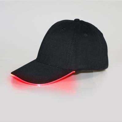 China Custom 6 COMMON Promotional Panel Fashion Free Sample Adjustable Party Camp DJ Glow Flashing Light Up EL Baseball Hats Luminous Led Cap for sale