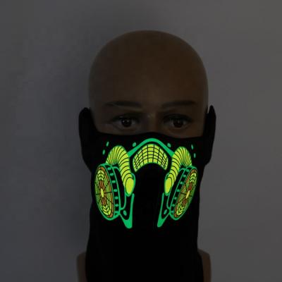 China Sound Activated 2020 DJ Party Decoration EL Panel Costume Glowing Adults Using Sound Activated EL Panell Mask for sale