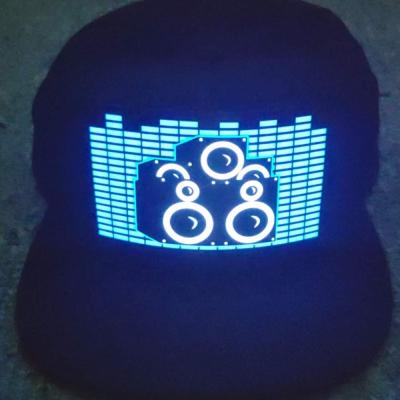 China Amazon JOINT Sound Activated Display Baseball Flashing Led EL Tile Light Up Cap For Party for sale