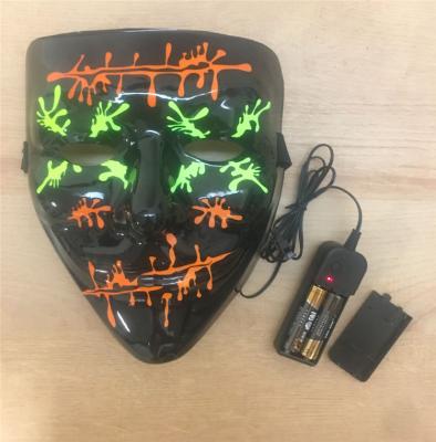 China PVC EL WIRE Glowing LED Indicator Light Led Halloween Mask For Music Party Festival Event for sale