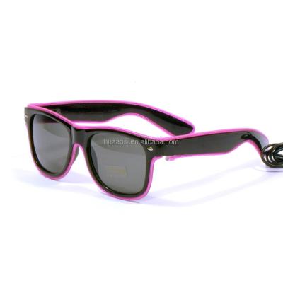 China Gift Sale Purple Led EL Wire Sunglasses For Party Crazy Christmas Gift for sale