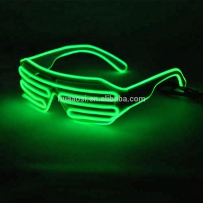 China ABS rave party EL glass neon /led sunglasses from EL wire glass manufacturer for sale