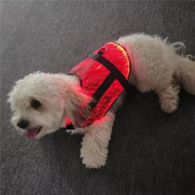 China Pet Viable Safe Clothing Accessories Light Up Fiber Optic USB Rechargeable Dog Vest Luminous Led Clothes for sale