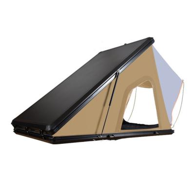 China Customized Aluminum Triangle Straight Tie Type Waterproof Large Car Hardtop Hard Shell Roof Top Tent For Camping for sale