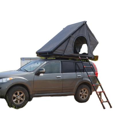 China Straight Bracing Type Easy Install Outdoor Aluminum Shell Sale Camping Aluminum Triangle Hard Shell Roof Top Tent For SUV Car for sale