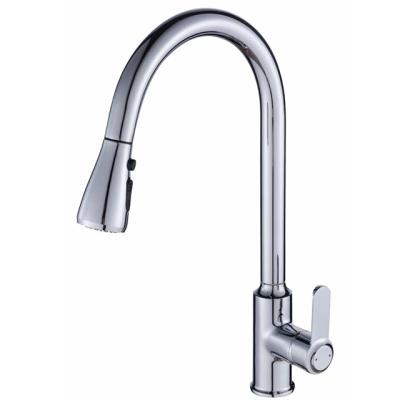 China Modern Kitchen Taps Sink Faucet Hot And Cold Mixed Tap To Pull Out Kitchen Faucet Brass Chrome Fashion Sprayer for sale