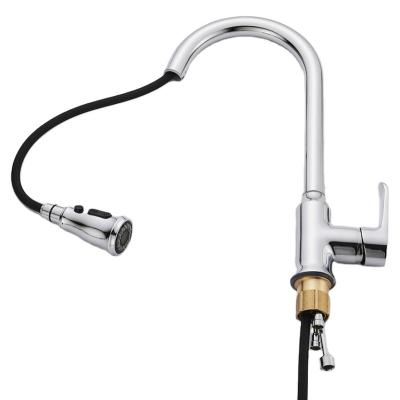 China Pull Out Economical Custom Design Taps Modern Polished Brass Kitchen Water Faucet for sale