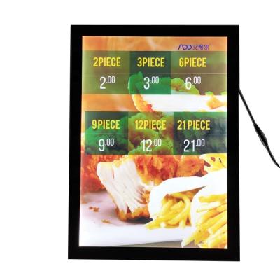 China All Indoor Activity Layouts Customized Restaurant LED Magnetic Electronic Menu Board Aluminum Picture Frame Advertising Lightbox for sale