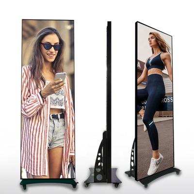 China Floor Standing Type LED Screen Advertising Signage Poster P2.5 LED Video Digital Display Smart Screen for sale