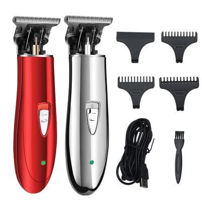 China JM720A Car Hair Trimmer Red Silver Mini Hair Trimmer Cordless Rechargeable USB T Blade For Man for sale