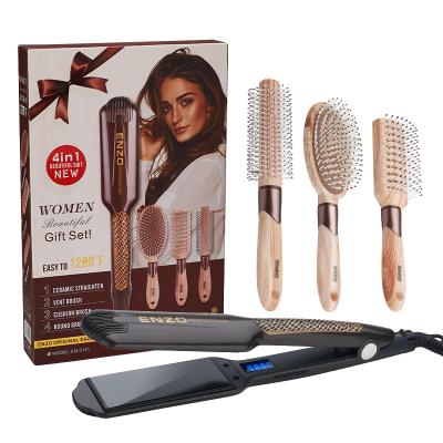 China Hotel EN3131 4 in 1 flat iron hair straightenerwith three comb sets hair straightener for salon women styling for sale