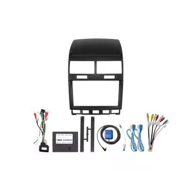 China Car DVD Player Radio Frame Kits Dashboard Panel for VW Touareg 2003-2010 With RCA Cable Wiring Harness Accessories for sale