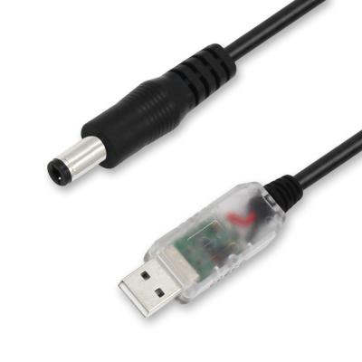 China Booster Converter 22AWG USB A Male DC5521 Step Up 5v to 12v 0.8A Max 12 Volt DC DC Converter Cable for sale