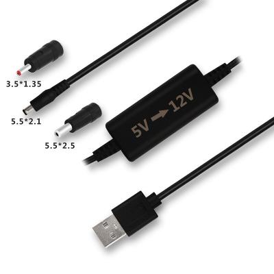 China Usb 5v To 9v 12v Dc5521 Dc Step Up 24v 12v Booster Converter Cable 1m for sale