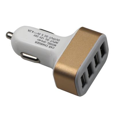 China Universal 12V USB Car Charger QC3.0 USB Fast Charger 4 Car Phone Left Charger Power Charger for sale