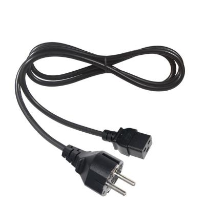 China German-French Home Appliance Power Cord Euro 220V 15A IEC-320-C19 to CEE7/7 Mains Plug Power Lead Cable for PDU UPS Server for sale