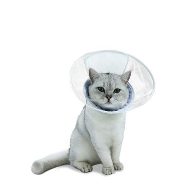 China Cat Cone Soft Plastic Small Pet Recovery Collar Adjustable Lights Pet Dog Cone Anti-bite Lick Protective Healing Safety Wrapped E-Collar for sale