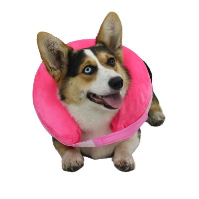 China Amazon Hot Selling Protective Inflatable Dog Cone Quick Release Collar For Dogs Cats Soft Cone Recovery Collar Does Not Block Vision E-Collar for sale