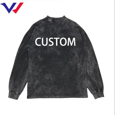 China casual Anti-Wrinkle Custom Stone Hoodie white heavy wash vintage washed hoodie for men for sale