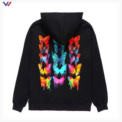 China Oversized Printed Men Logo Butterfly Printing Hoodies Mens Custom Made New Arrivals Anti-pilling Cotton Hoodies for sale