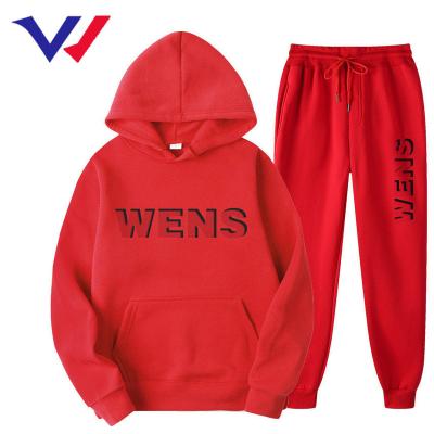 China Breathable Custom Logo Women Winter Hoodie Solid Color 2pc Set Breathable Pullover Long Sleeve Sweatpants Cotton for sale