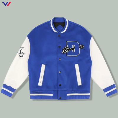 China Unisex Loose Letter Printed Varsity Letterman Jacket Coats Windproof Hip Hop Patchwork Baseball Men Embroidery Varsity Jackets for sale