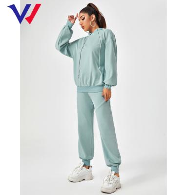 China 2022 breathable NEW custom logo sweatsuit wear drop shoulder letter graphic tracksuit for women in winter for sale