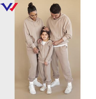 China Custom Made Clean Custom Logo Hot Sale Winter Thicken Cotton Sweatsuit Adult And Kids Mom I Tracksuits for sale