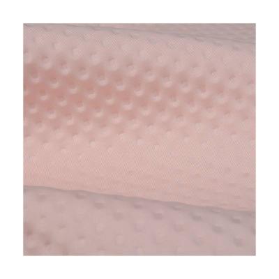 China Good Quality Breathable New Arrivals Polyester Sterchable Warm Carpet Pink Embossed Knitting Fabric for sale