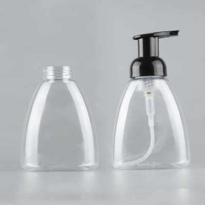 China 250ml 300ml Personal Care Clear Hand Cleansing Shampoo Foam Foam Bottle Flat Clear PET Cream Plastic Bottle for sale