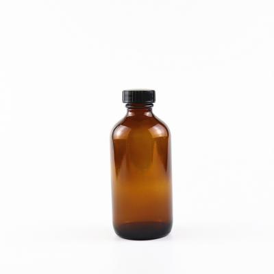 China Eco-friendly Recyclable Wholesale Clear Standard 4oz 8oz 16oz 32oz Amber Boston Round Glass Bottle for sale