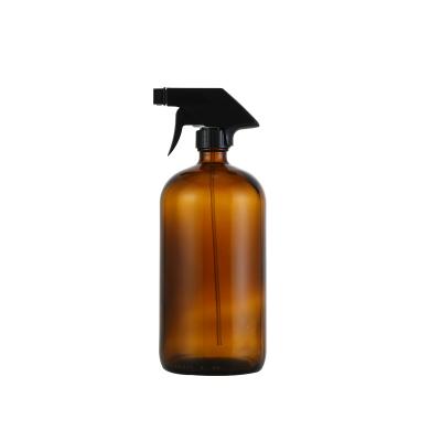 China Personal Care High Quality Clear Spray 8oz 16oz Amber Blue Glass Bottle With Black Trigger Sprayer for sale