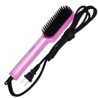 China Amazon Hot Selling Ionic Comb Electric Straight Hair Styling Ceramic Hair Straightener Brush For Homeuse for sale