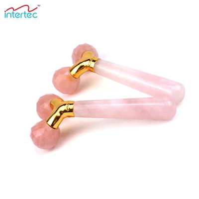 China 2021 Hot Selling Amazon 3D Facial Jade Roller Massager For Firming Skin 3D Jade Roller Rose Quartz Massager for sale