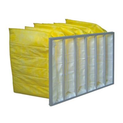 China Filtro de bolso de aluminio químico del marco de la resistencia F9 del color amarillo/filtro de aire del bolsillo en venta