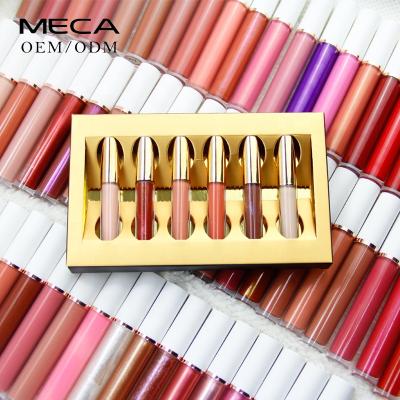 China Hot Sale Private Label Waterproof 6 In One Lip Gloss Set Waterproof Durable Vegan Lip Makeup High Quality Set for sale