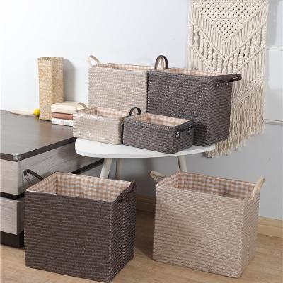 China Traditional Non-woven Storage Box For Clothes Foldable Storage Box For Toys Matching Shopping Basket Storage Box for sale