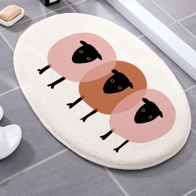 China Modern Thickened Non-slip Bathroom Absorbent Wool Mat Entrance Mat Household Bedroom Floor Bottom Mat for sale