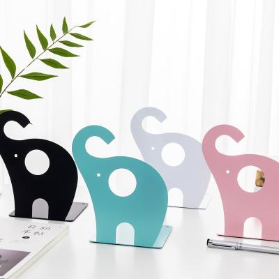 China Elephant shape cute minimalist creative desktop metal thickened bookcase bookcase bookholder bookcase stationery for sale