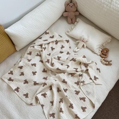 China Keep warm baby boys and girls go out to keep warm, hold cotton and cartoon yarn bear blanket for sale