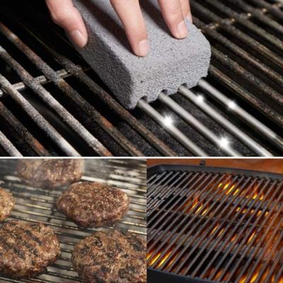 China Viable Gray Pumice Brick Small Brick Pumice Stone Home Outdoor BBQ Grill Tool Cleaning Brush for sale