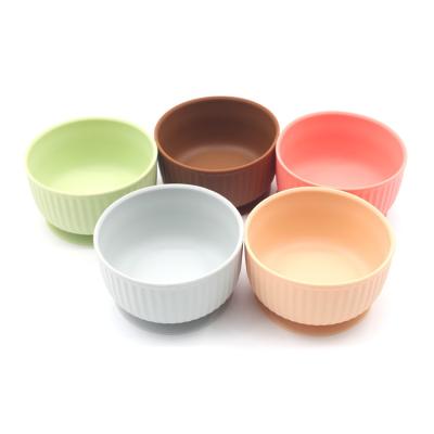 China BPA Free Silicone Dinner Dish Rice Bowl With Suction Cup Baby Food Auxiliary Cup Kids Large Suction Cup Kids Silicone Bowl Children for sale