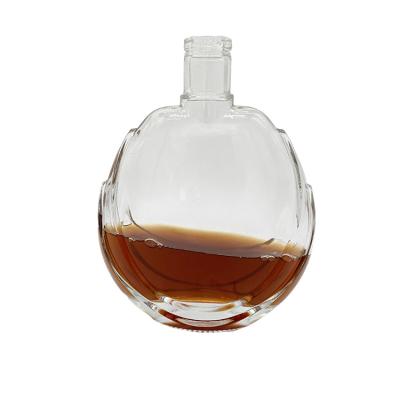 China Crystal White and New Design Luminous Wholesale Creative Wine Bottle Decanters Juniper Whiskey Tequila Spirit Glass Bottle for sale