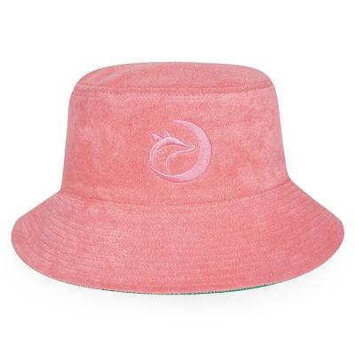 China Cheap Custom Embroidery Logo Reversible Terry Bucket Hat Wholesale bucket hat custom caps hats for sale