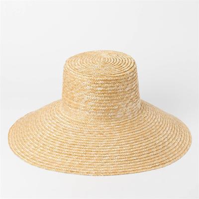 China Spring/Summer New High Flat Top Big Eaves Straw Hat Outdoor Travel Sunscreen Sunshade Beach Big Eaves Straw Hat (CB7D) for sale