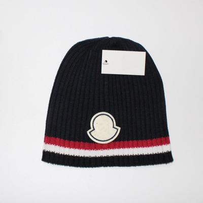 China brand knit hats 3D Animal Patch black leather Luxury patch design bling beanie hat for sale