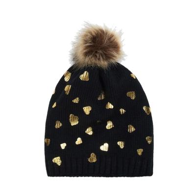 China best quality children fashion knit sequin beanie cap kids fashion thermal Sequined knitted winter hats for sale