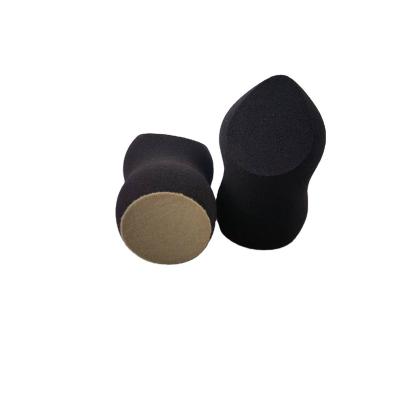 China skin-friendly 2-in-1 customization makeup foundation applicator microfiber flocking velvet pad + PU, SBR, NBR sponge hybrid make up sponge for sale