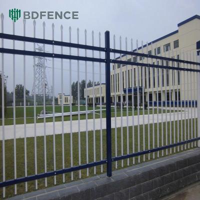 China Galvanized and powder coated black welded metal pipe steel fence wrought iron fence panels for sale